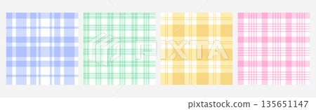 Picnic tablecloth plaid, square gingham seamless patterns or checkered napkins 135651147