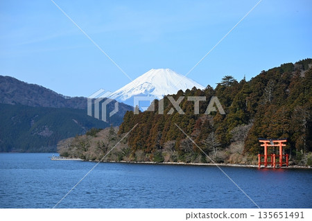 Mount Fuji from the Hakone Pirate Ship, Kanagawa Mount Fuji from the Hakone Pirate Ship, Kanagawa 135651491