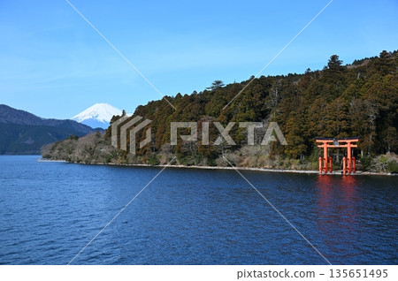 Mount Fuji from the Hakone Pirate Ship, Kanagawa Mount Fuji from the Hakone Pirate Ship, Kanagawa 135651495