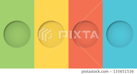 4 of colorful three dimension circle frame paper cut style on vector illustration template. 4 of colorful three dimension circle frame paper cut style on vector illustration template. 135651536