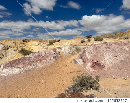 Kholot Tsivoniyim - mountains and dunes of multi-colored sand Kholot Tsivoniyim - mountains and dunes of multi-colored sand 135652717