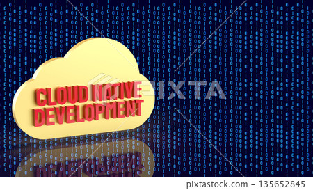Cloud Native Application Development Concept Illustration 3d render. Cloud Native Application Development Concept Illustration 3d render. 135652845