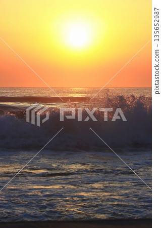 sunrise and waves sunrise and waves 135652987