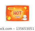 Illustration of a disposable hand warmer (English version) 135653051