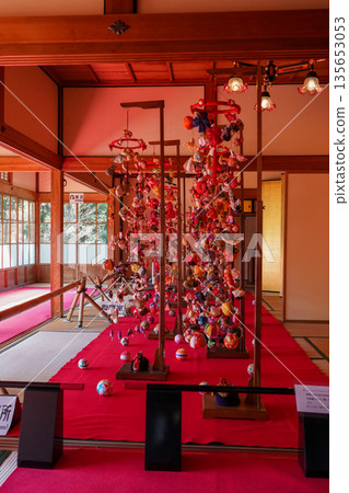 Hanging dolls displayed in a Japanese-style room Hanging dolls displayed in a Japanese-style room 135653053