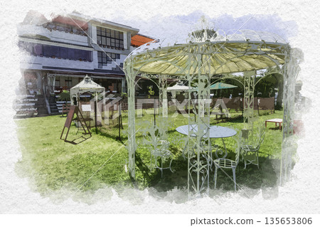 Watercolor style Nojima Scuola, Awaji City, Hyogo Prefecture 135653806