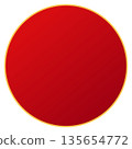 Rich gold-edged red round frame 135654772