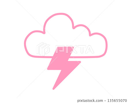 Simple lightning icon (pink) Simple lightning icon (pink) 135655070