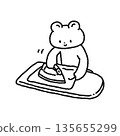 Ironing bear line drawing 135655299
