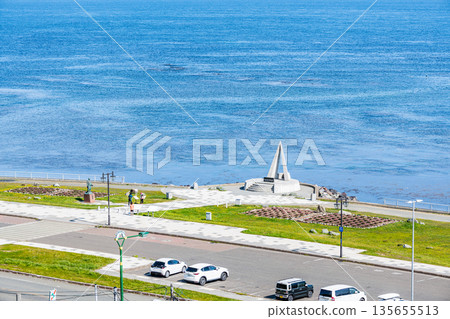 Wakkanai City, Hokkaido, Summer in Hokkaido, Cape Soya on a clear day "Monument of Japan's northernmost point" 135655513