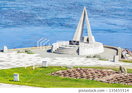 Wakkanai City, Hokkaido, Summer in Hokkaido, Cape Soya on a clear day "Monument of Japan's northernmost point" 135655514