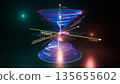 Scientific visualization of minkowski light cone diagram demonstrating physics of special relativity theory and spacetime intervals, 3D rendering 135655602