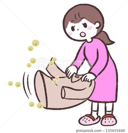 圖解:一位女士正在撣掉衣服上的花粉 圖解:一位女士正在撣掉衣服上的花粉 135655880