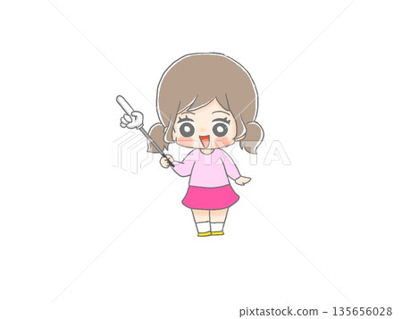 一個人用指示棒來講解 135656028