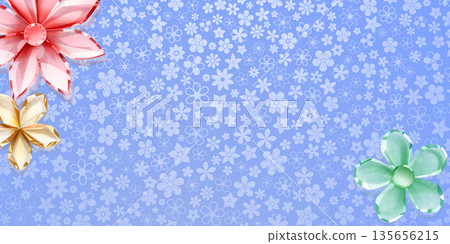 Crystal flowers on floral background. 135656215