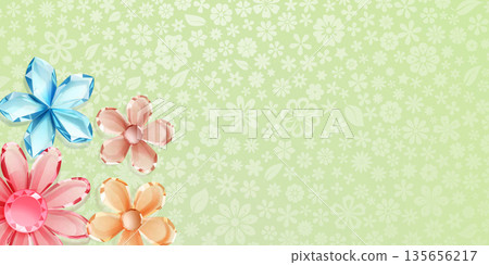 Crystal flowers on floral background. 135656217