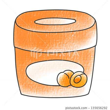 一杯簡單易做的杏子果醬，採用模擬風格 135656292