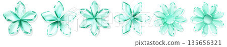 Crystal flowers in pastel green hues. Crystal flowers in pastel green hues. 135656321