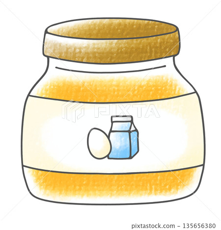 A simple, analog-style custard cream in a loose jar A simple, analog-style custard cream in a loose jar 135656380