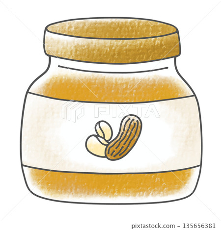 簡單、散裝的花生醬罐，風格復古 135656381