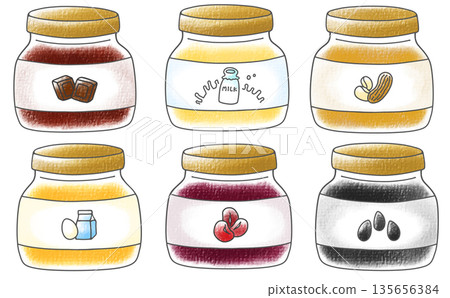 Simple and easy bottled jam set 2 - Analog style 135656384