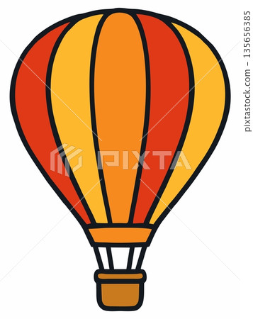 Cartoon Hot Air Balloon Vector Illustration 135656385
