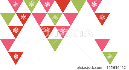 Abstract Christmas tree geometric shape with snowflakes vector illustration have blank space. Merry Christmas greeting card template. Abstract Christmas tree geometric shape with snowflakes vector illustration have blank space. Merry Christmas greeting card template. 135656432