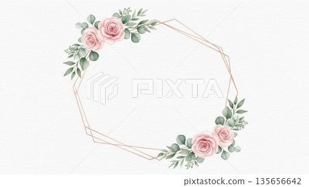 Botanical background material perfect for wedding invitations and message cards 135656642