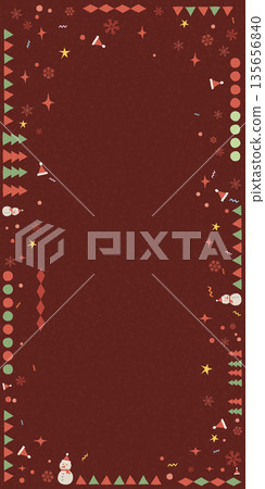 Christmas elements background childish style have blank space. Merry Xmas and Happy New Year vector illustration greeting card vertical template. 135656840