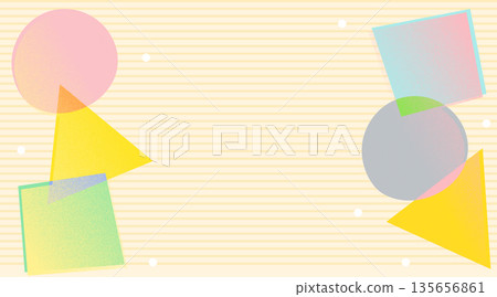 Retro and pop geometric grain texture background | Vintage style misregistration design 135656861