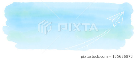Header of a paper airplane flying in the blue sky Header of a paper airplane flying in the blue sky 135656873