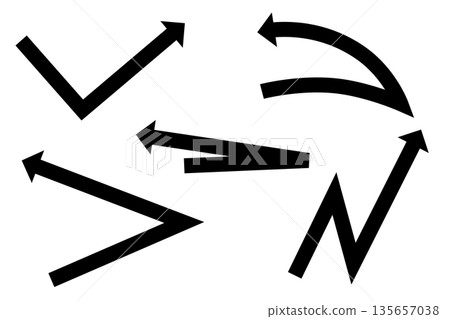 Bouncing black arrow set, simple, line width adjustable Bouncing black arrow set, simple, line width adjustable 135657038