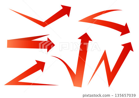 A set of reflective red arrows - useful for business diagrams, etc. A set of reflective red arrows - useful for business diagrams, etc. 135657039