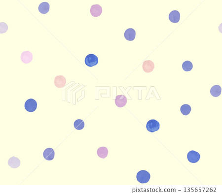 Seamless pattern with irregular polka dots painted with gouache for textiles Seamless pattern with irregular polka dots painted with gouache for textiles 135657262