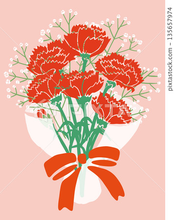 Carnation bouquet vector illustration | Flower design for Mother's Day gift Carnation bouquet vector illustration | Flower design for Mother's Day gift 135657974