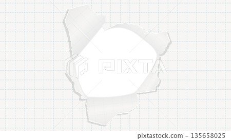 穿孔方格紙背景框、格子、筆記本 穿孔方格紙背景框、格子、筆記本 135658025