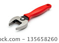 Adjustable Wrench Tool with Red Handle for Home Improvement Projects 135658260
