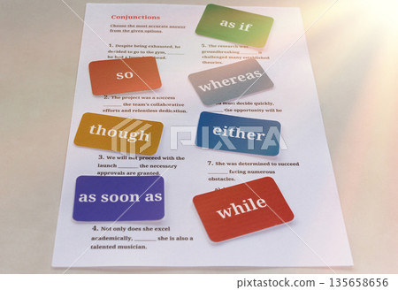 English grammar exam practice sheet and colorful flashcards English grammar exam practice sheet and colorful flashcards 135658656