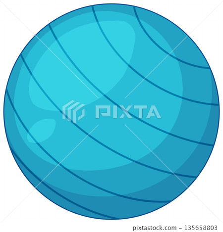 Blue Fitness Stability Ball Vector Illustration on White Background 135658803