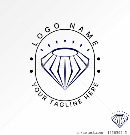 Line art diamond shiny light crystal beauty elegant fashion premium romance logo design graphic concept creative premium vector stock image top sell 135659245