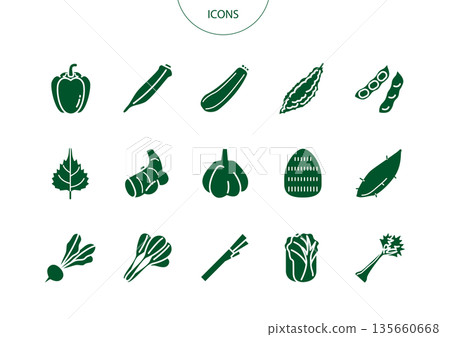 蔬菜圖示象形圖向量圖集 第2卷 135660668