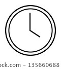 clock vector icon for graphic design, logo, web site, social media, mobile app, illustration 135660688
