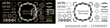 Romantic Valentine's Day frame design collection 135660897