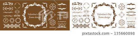 Romantic Valentine's Day frame design collection Romantic Valentine's Day frame design collection 135660898
