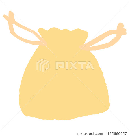 Easy-to-use illustration cutout series for school entrance guides | Drawstring bag Easy-to-use illustration cutout series for school entrance guides | Drawstring bag 135660957