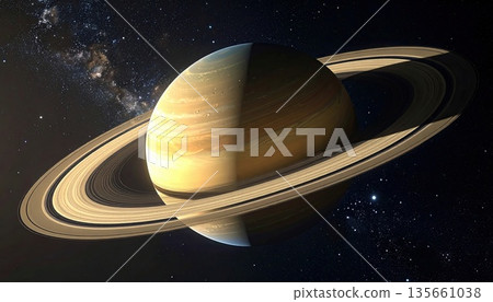 人工智慧影像：太陽系土星影像 135661038
