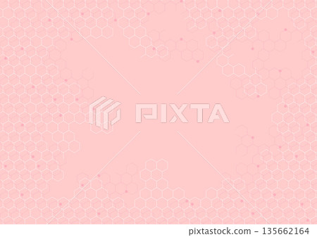 Pink background image of chemical structure formulas for medical science and technology 135662164