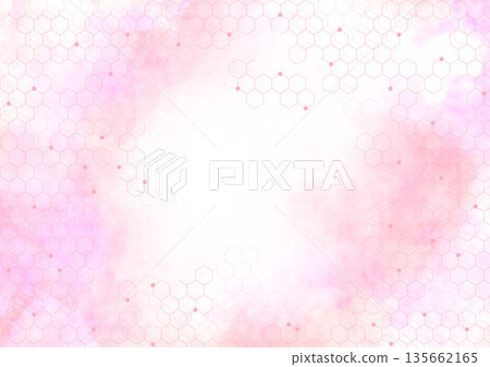 Pink background image of chemical structure formulas for medical science and technology 135662165