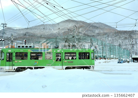 冬季的藻岩山和纜車 冬季的藻岩山和纜車 135662407