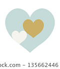 Hand-drawn hearts - French style with a cute and sophisticated color scheme (for comfortable living designs) 135662446
